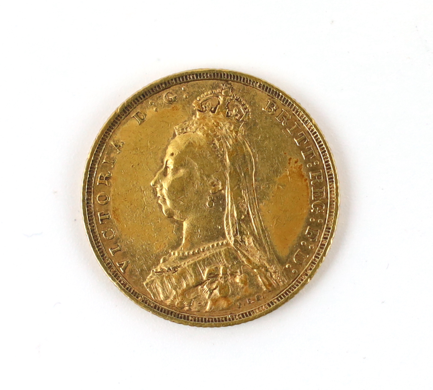 British Gold Coins, Victoria sovereign, 1891S, jubilee bust, VF (S3868C)